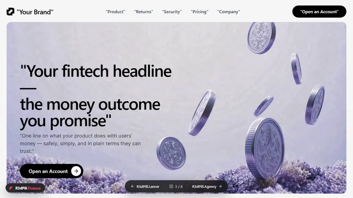 R3dPill.Finance hero preview